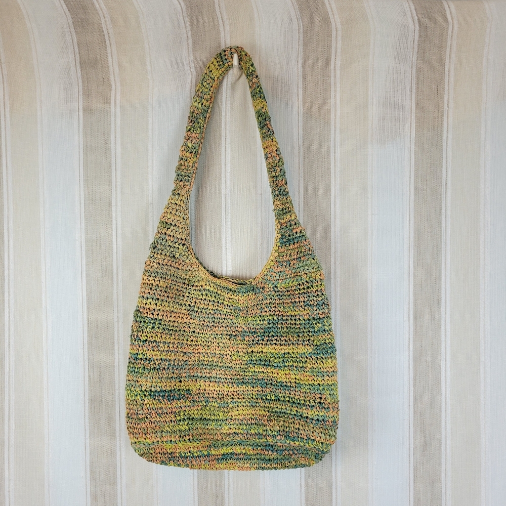 Flora Bella Beach Sarasota Crochet Raffia Tote Handbag Purse Multicolor Boho‎